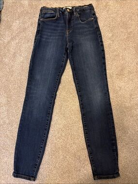 FRAME Le High Dark Blue Skinny Jeans